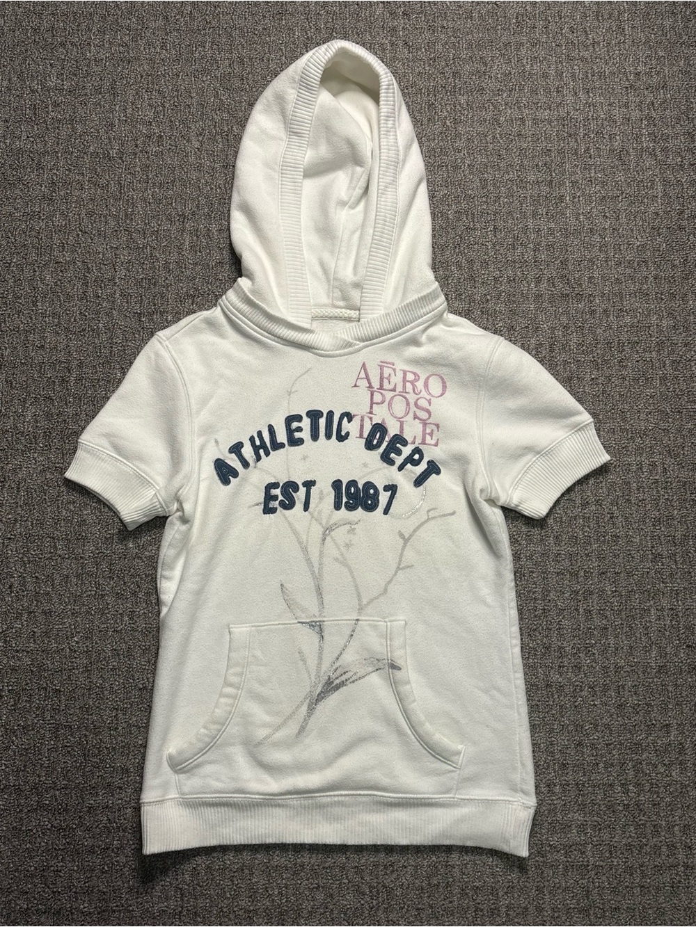 Y2K 2000s Aeropostale Athletic Dept Spellout Short Sleeve Hoodie | $25